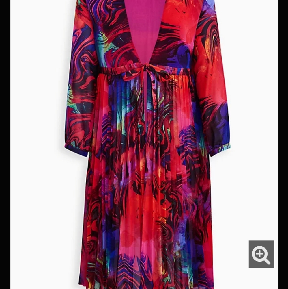 Torrid chiffon swim Cover Up kimono